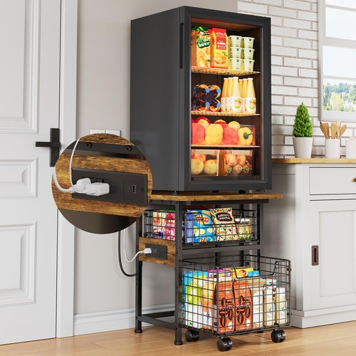 Mini fridge stand with storage - mini,
