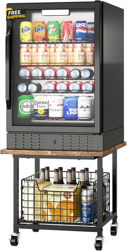 Mini fridge stand with wheels - fridge,