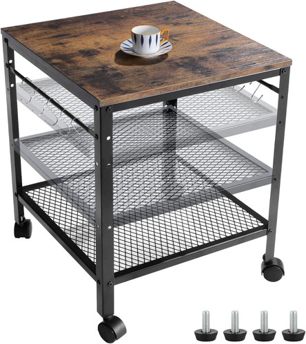 Rustic tier end table - end, with