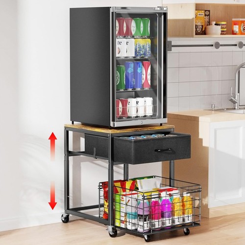 Mobile mini fridge stand - fridge, with